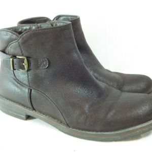 Bare Traps Brown Ankle Boots Side Zip Vegan sz 7.5